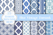 Blue Vintage Damask Seamless Pattern, a Pattern Graphic by Wow Magic (Thumbnail 1 of 3)