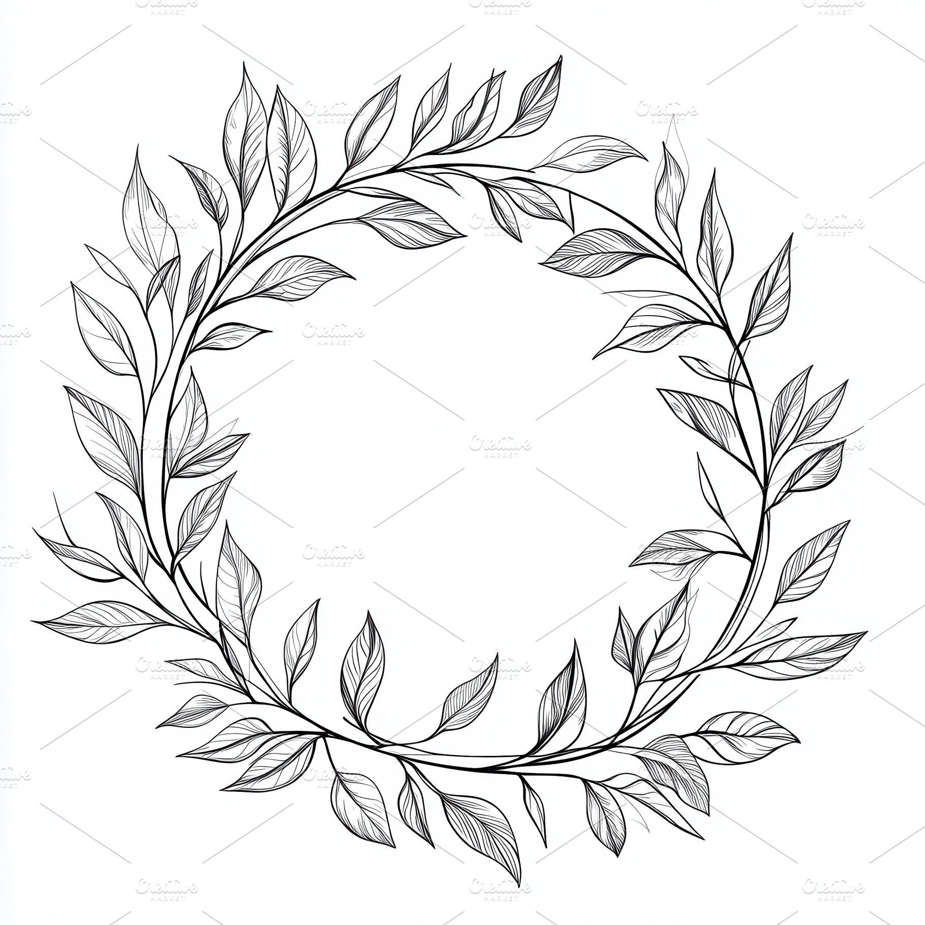 Elegant leaf wreath botanical frame, a Background Photo by Pixeness Studio