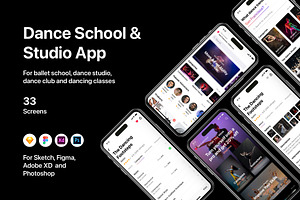 Dance School & Studio App, an UI Kit Template by flr.24
