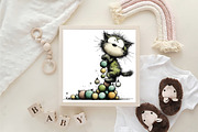 Quirky Funny Christmas Cat Clipart, an Illustration by CraftArtStudio (Thumbnail 6 of 6)