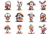 Whimsical Baby Easter Animals Clip, an Illustration by Designking (Thumbnail 4 of 5)