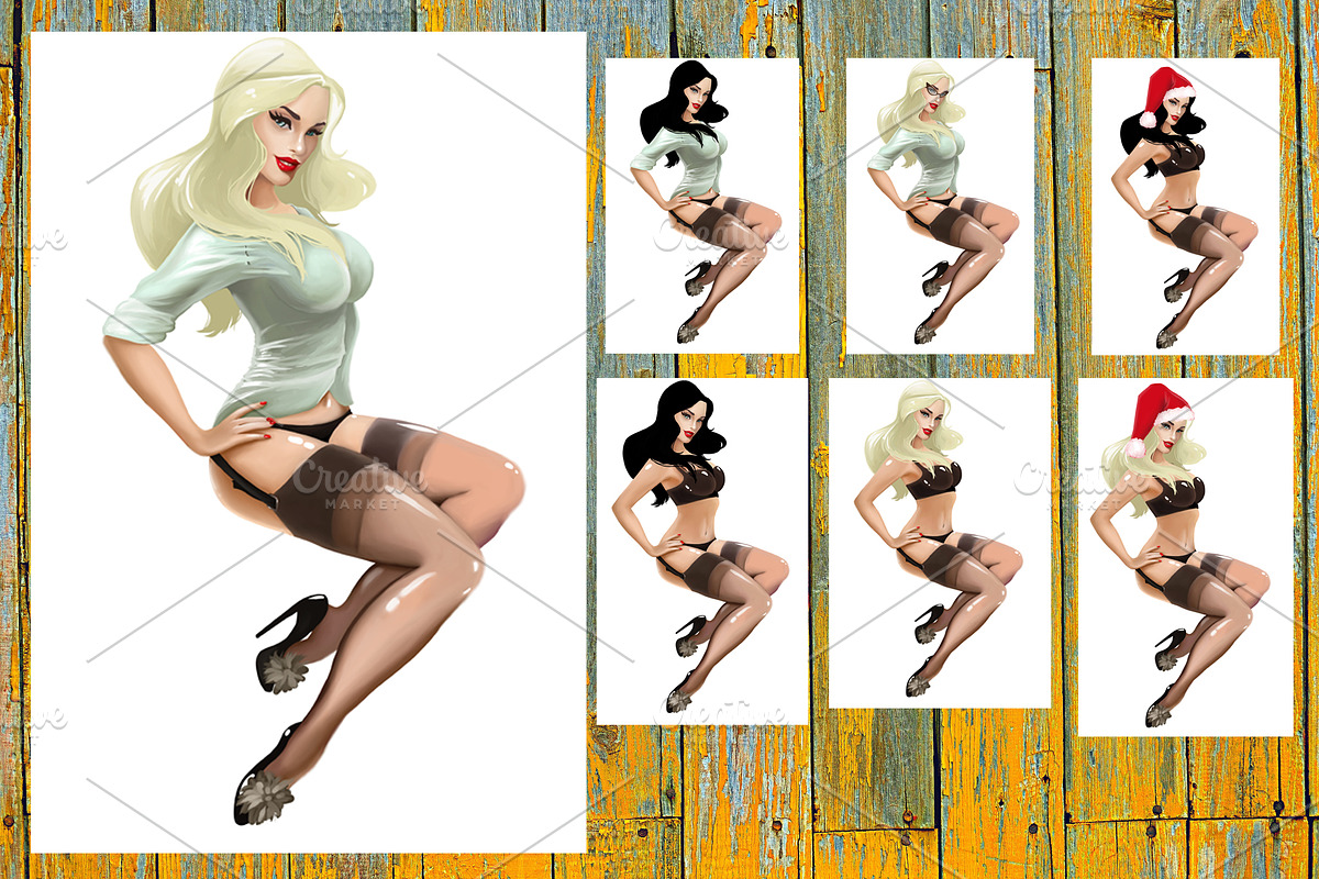 Pretty girl in the style of pin-up, an Illustration by Vavavka (Photo 3 of 5)