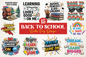 Back to School Quotes Design PNG, an Illustration by RobertsArt