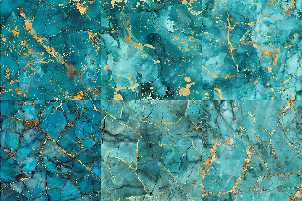 Turquoise Stone Digital Paper, a Texture Illustration by DreamPrint404 (Photo 2 of 7)