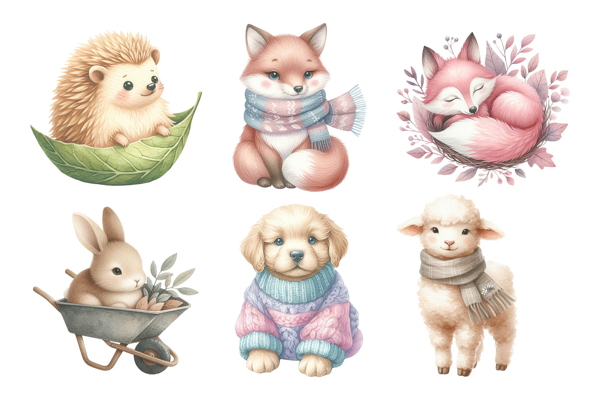 Autumn Clipart, Cute Animals, an Illustration by Daily.Designs (Photo 3 of 5)