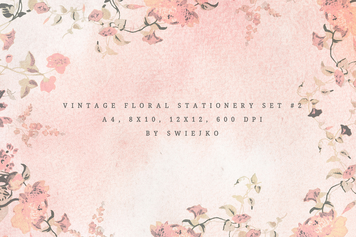 Vintage Floral Stationery Set #2, an Illustration by swiejko (Photo 1 of 4)