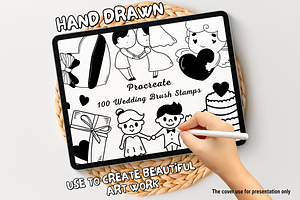 100 Wedding Procreate Stamps