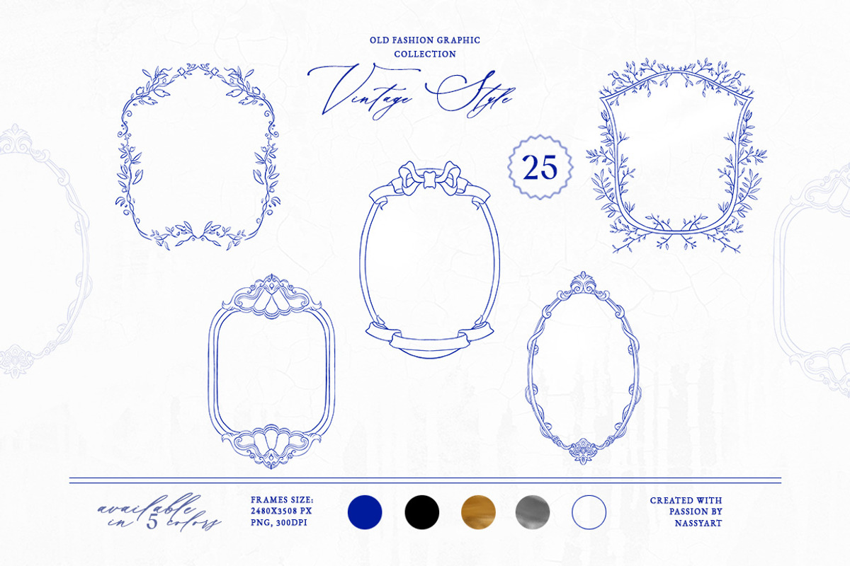 Adele Vintage Frame Collection, an Object Graphic by NassyArt (Photo 7 of 16)