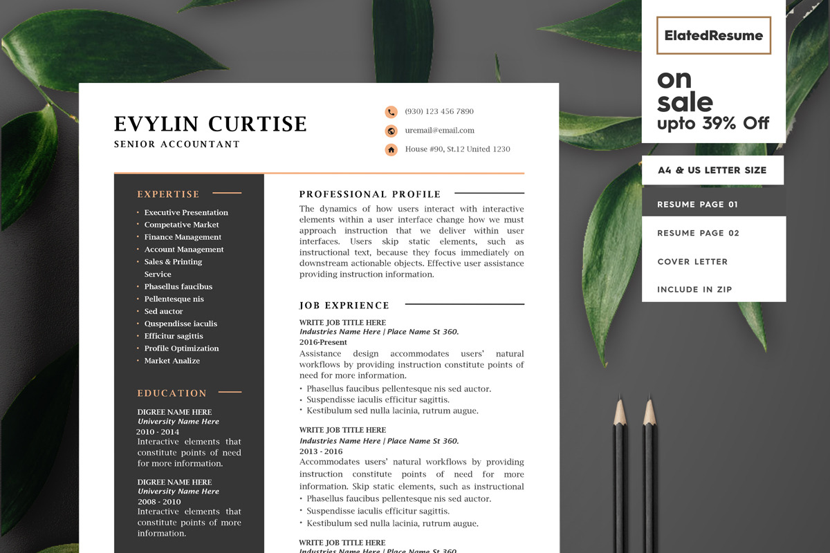Word Resume & Cover Letter Template, a Resume Template by Axpand (Photo 1 of 5)