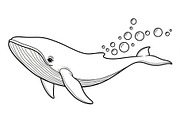 Whale Line Art Vector Bundle, an Illustration by yasushie (Thumbnail 10 of 51)