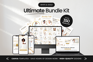 White & Gold Social Media Bundle Kit