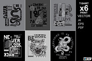 BLACK LINE T-SHIRT PRINT PACK, an Animal Illustration by MKE Print Lab. (Thumbnail 1 of 2)