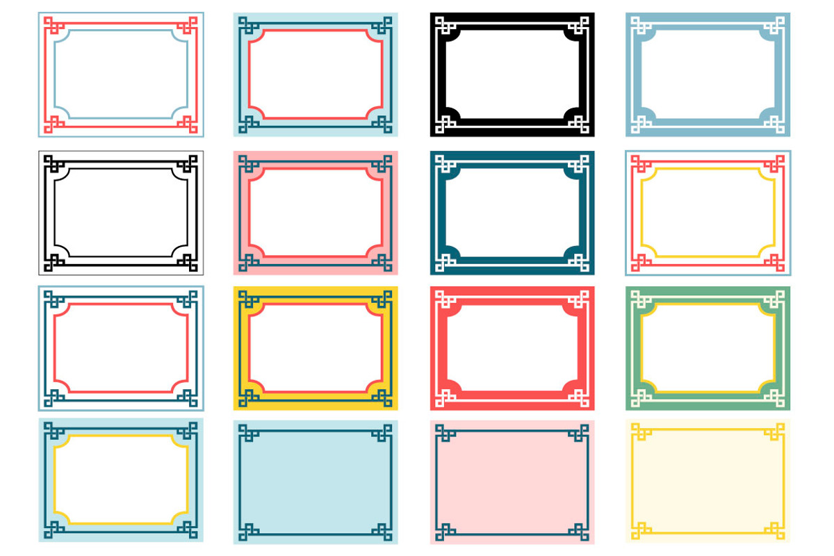 Chinoiserie Patterns Frames Labels, a Pattern Graphic by Clover & Lilly (Photo 6 of 6)