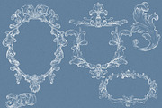 Vintage White Damask Baroque Set, a Decorative Illustration by AlenaVlasko stock Market (Thumbnail 5 of 9)