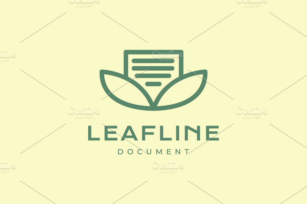 nature leaves document icon, a Branding & Logo Template by devastd