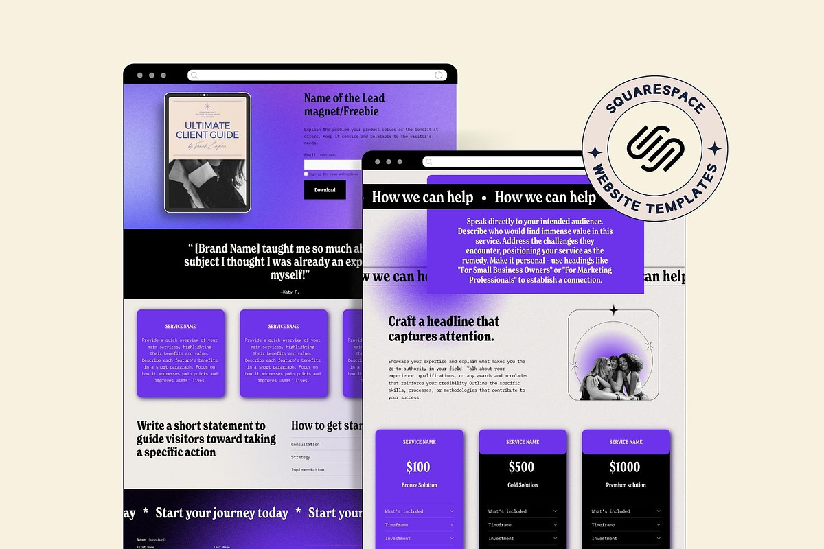 Squarespace website template, a Squarespace Template by Ciel Lumiere (Photo 2 of 11)