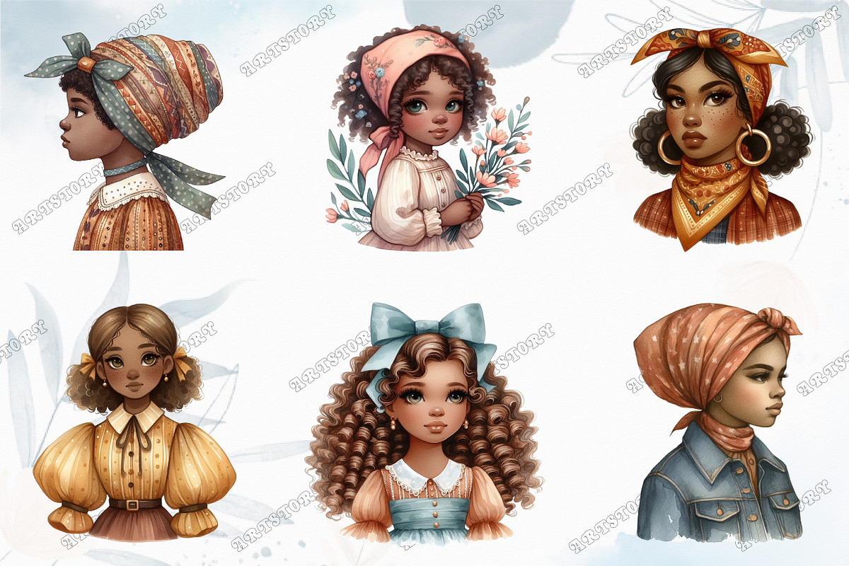 Cute Juneteenth Girl Clipart, an Illustration by designcity5 (Photo 2 of 5)