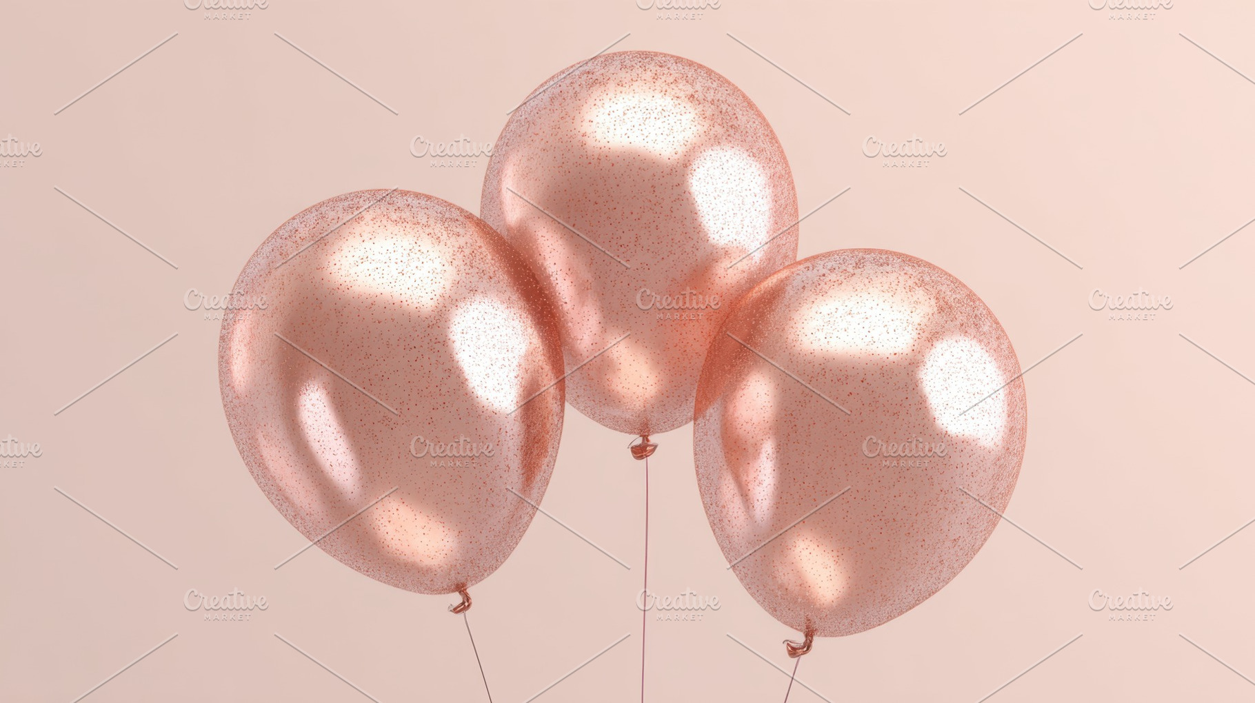 Rose gold balloons for events, a Photo by Beautiful things