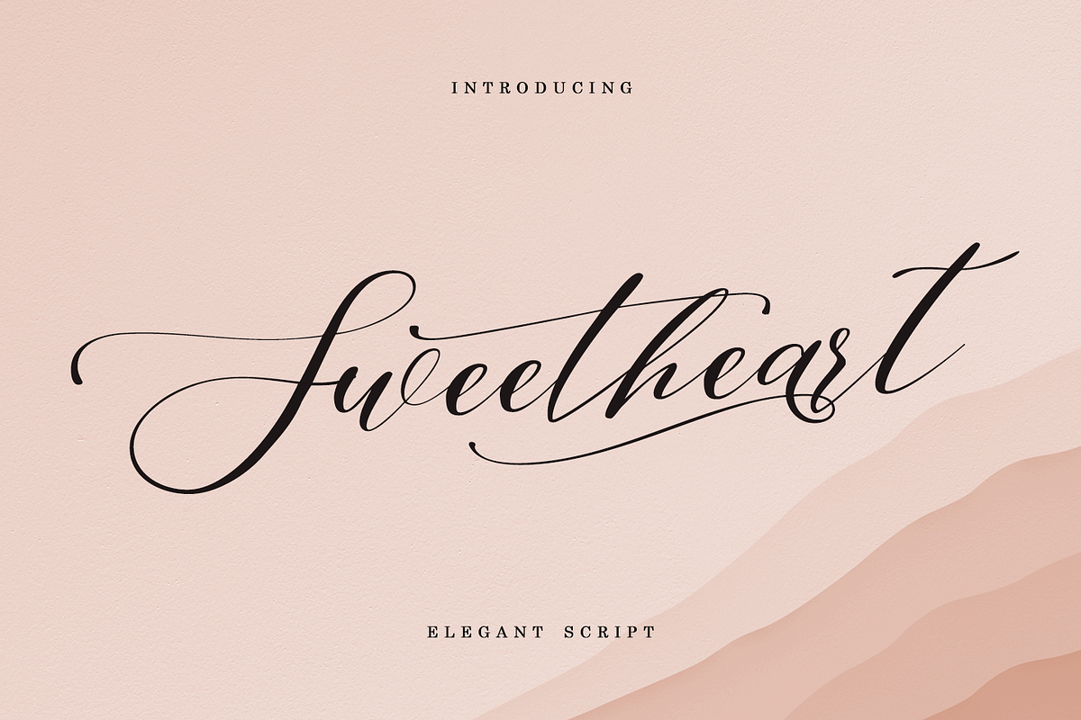 Sweetheart Elegant Script, a Script Font by Quothron (Photo 1 of 9)