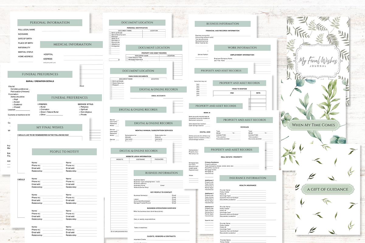 End-of-Life Planner, a Templates & Theme by G DigiShop (Photo 3 of 3)