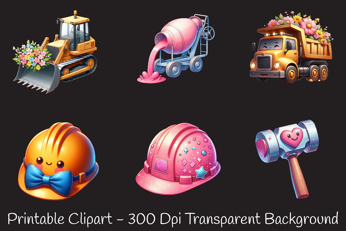 Cute Construction Watercolor Clipart, an Illustration by RobertsArt (Photo 4 of 7)