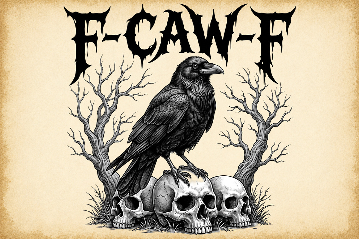 Crow Raven PNG, F-CAW-F Funny, a Work Illustration by Sublimation Artist (Photo 1 of 9)