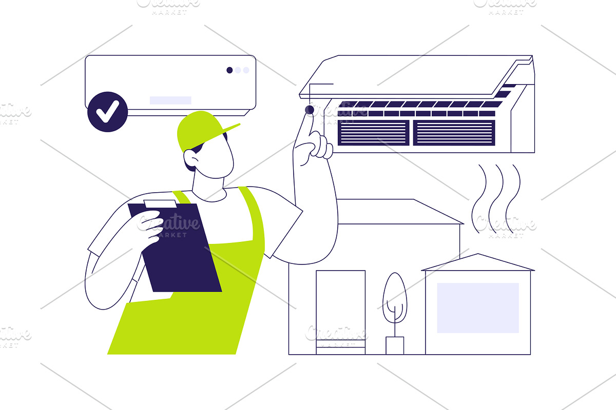 HVAC inspection abstract concept, an Object Illustration by Visual Generation