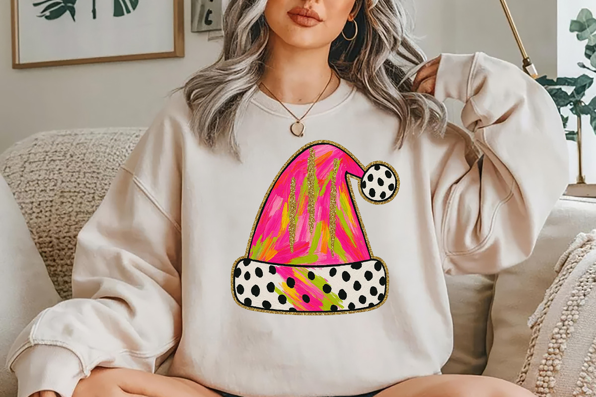 Brushstroke Santa Hat Sublimation, a Seasonal Illustration by YA Design (Photo 2 of 4)