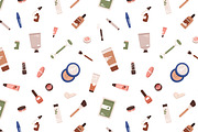 Makeup cosmetics seamless patterns, a Pattern Graphic by Good Studio (Thumbnail 3 of 6)