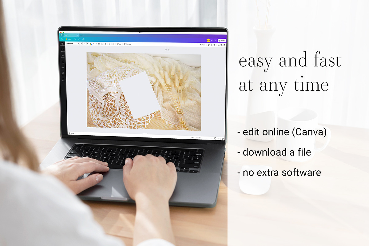 Card Mockup 5x7 Online Edit Canva, a Product Mockup by PawMockups 2 (Photo 3 of 8)