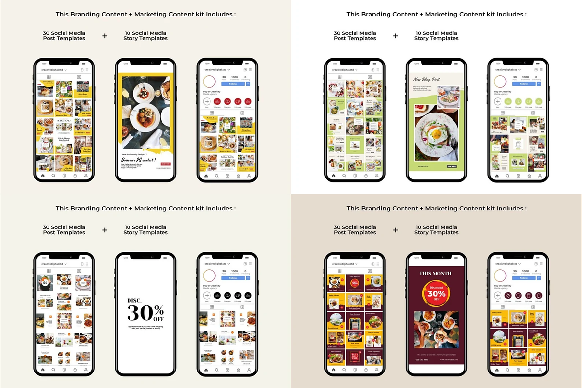 Design Bundle Restaurant Template, a Social Media Template by IXIVENCI STUDIO (Photo 3 of 13)