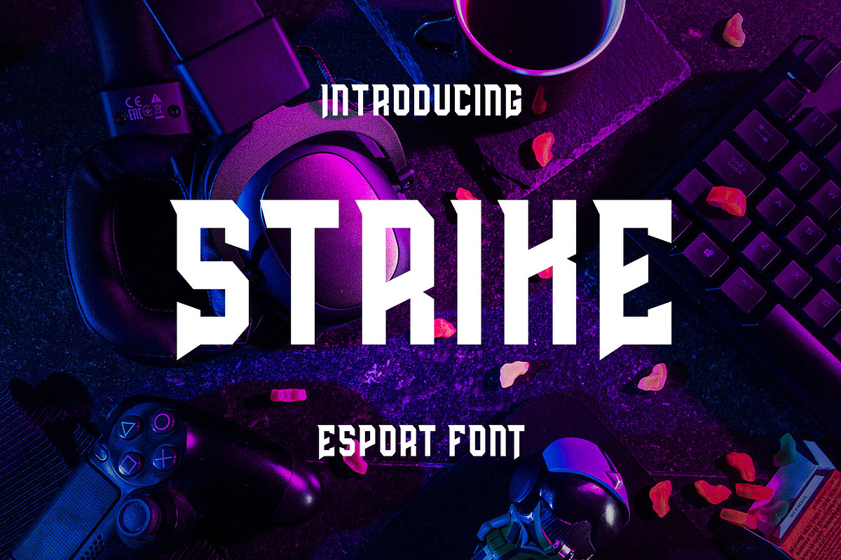 Strike - ESport Game Font, a Sans Serif Font by Agung Kreatif (Photo 1 of 4)