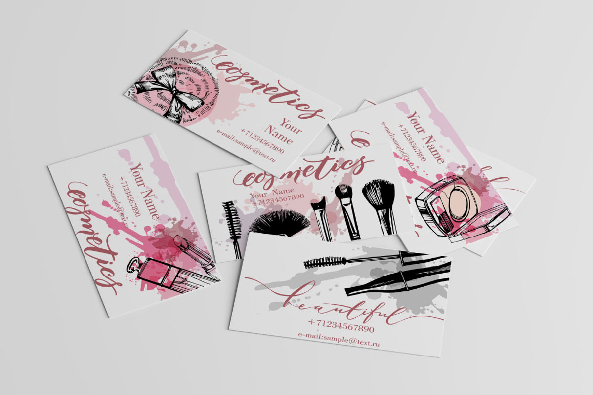 Templates  Makeup business card., a Business Card Template by Gulnara Khadeeva (Photo 4 of 10)