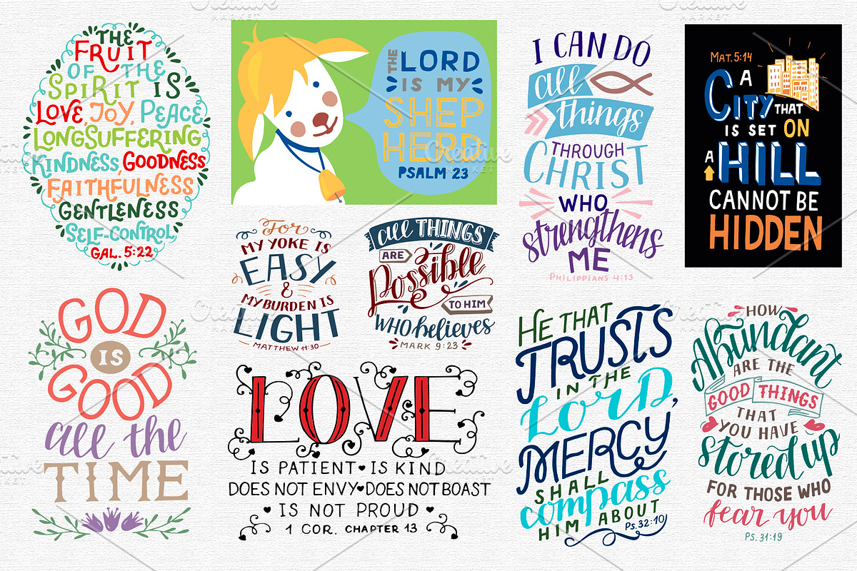NEW BUNDLE 30 BIBLE VERSES, an Illustration by Ola-la-la (Photo 4 of 8)