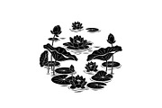 Lotus Pond Silhouette SVG Bundle, an Illustration by yasushie (Thumbnail 7 of 31)