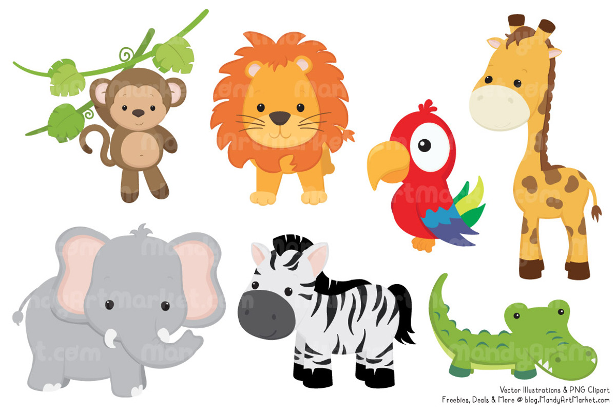 Cute Jungle Animal Clipart, an Animal Illustration by Amanda Ilkov (Photo 2 of 3)
