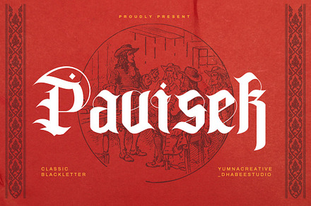 Pavisek - Medieval Blackletter Font, a Blackletter Font by Dhabee