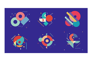 Colorful abstract geometric shapes i, an Illustration by designvectx