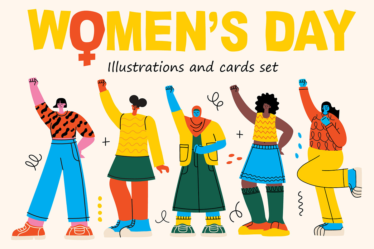 Women's Day illustrations set, a Seasonal Illustration by Virinaflora (Photo 1 of 5)