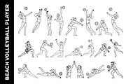 Beach Volleyball Player Line Art Set, an Object Graphic by nandinigraphics (Thumbnail 2 of 3)