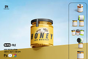 Honey Jar Mockup Set, a Packaging Mockup by pixelmock (Thumbnail 1 of 15)