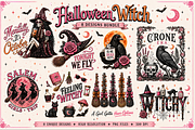 Roses Halloween Witch Png Bundle, a Seasonal Illustration by Daisy Design (Thumbnail 1 of 9)