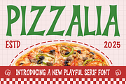 Pizzalia Playful Food Font, a Font by PutraCetol Studio (Thumbnail 1 of 5)