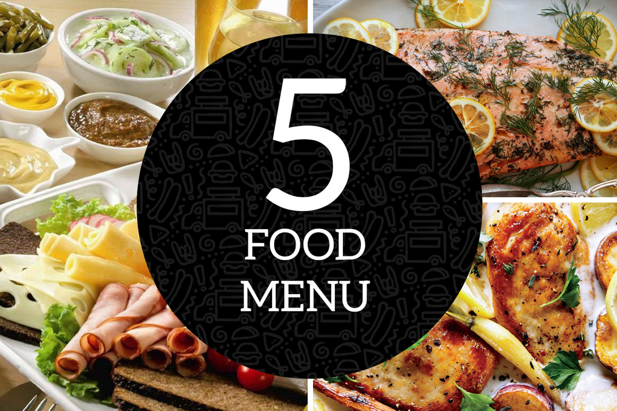 5 Classy Food Menu Template, a Flyer Template by Mehul Munjani (Photo 1 of 3)