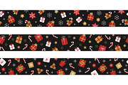 Seamless Christmas borders set, a Pattern Graphic by Barsuk's Shop (Thumbnail 5 of 5)