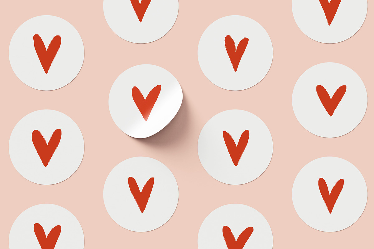 Cute doodle hearts, love symbols set, a Decorative Illustration by Good Studio (Photo 7 of 10)