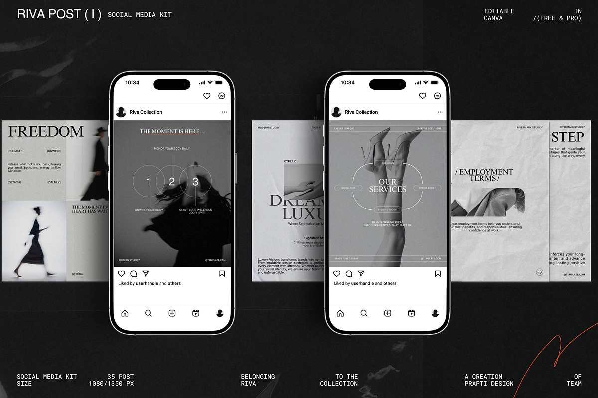 RIVA | Instagram Post Template (I), a Social Media Template by Prapti Design (Photo 1 of 10)