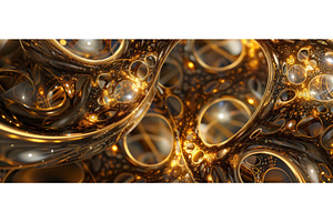 Golden abstract metallic structure, an Abstract Photo by piter.goskov