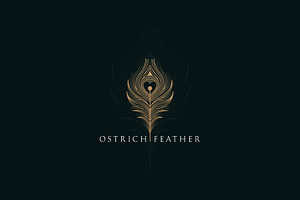 Luxury Ostrich feather logo