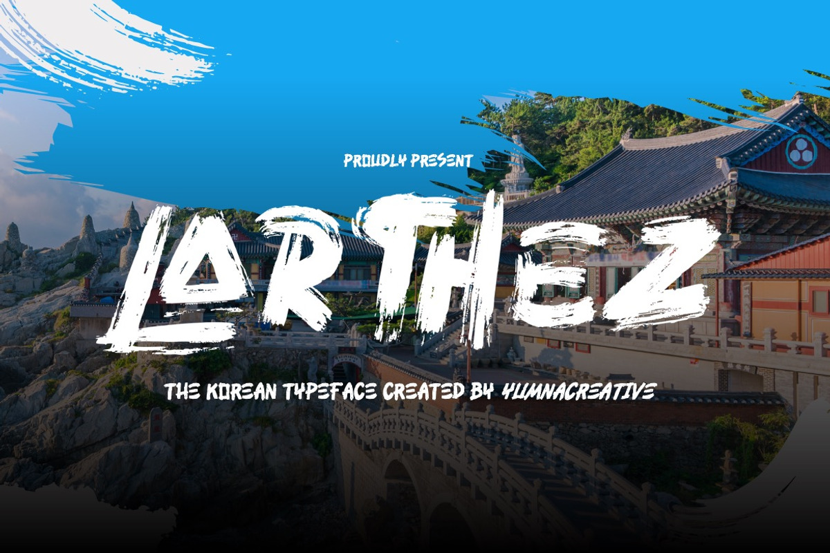 Larthez - Korean Brush Font, a Handwritten Font by Dhabee (Photo 1 of 12)